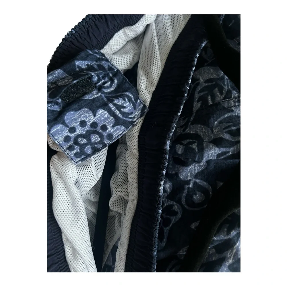 L.L. Bean Vintage Mens Navy Floral Swim Trunks Size L